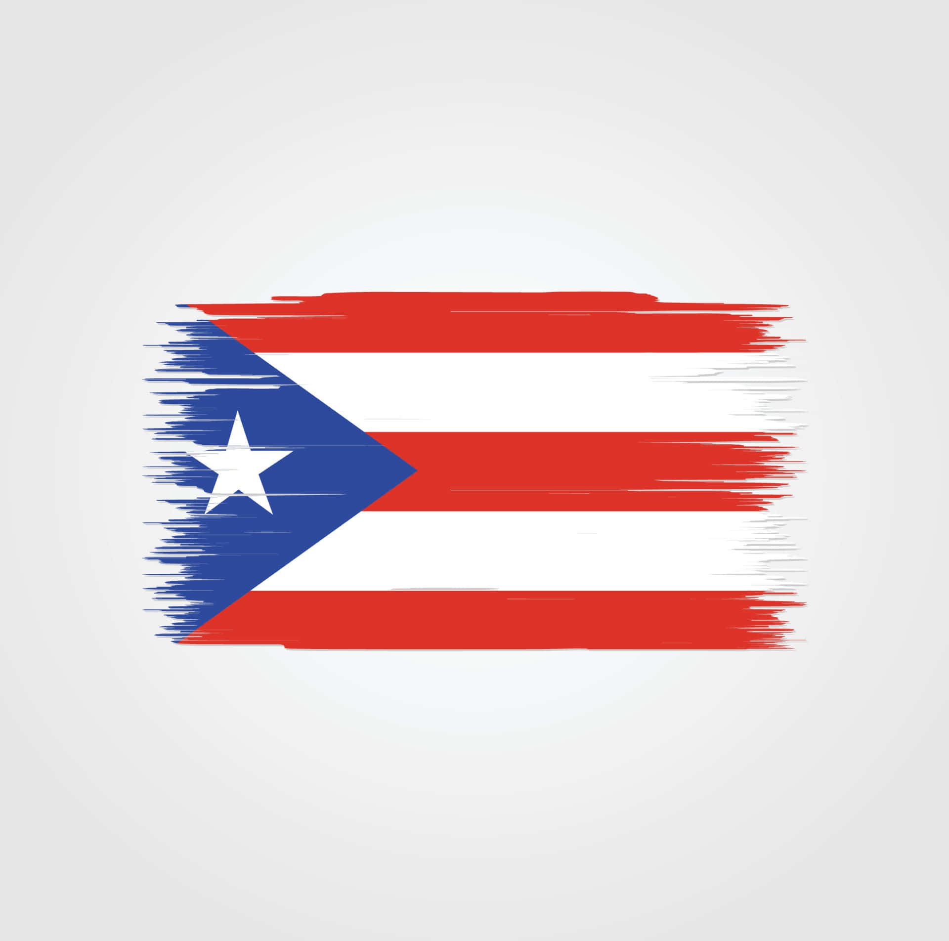 Puerto Rican 桌布 壁紙 — 以柔和灰色背景襯托，以大膽筆觸紋理呈現的風格化波多黎各旗幟。