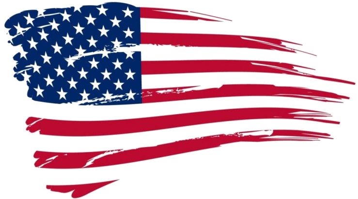 Memorial Day 桌布 壁紙 — 以粗獷筆觸繪製的風格化美國國旗，紅、白、藍色，黑色背景。