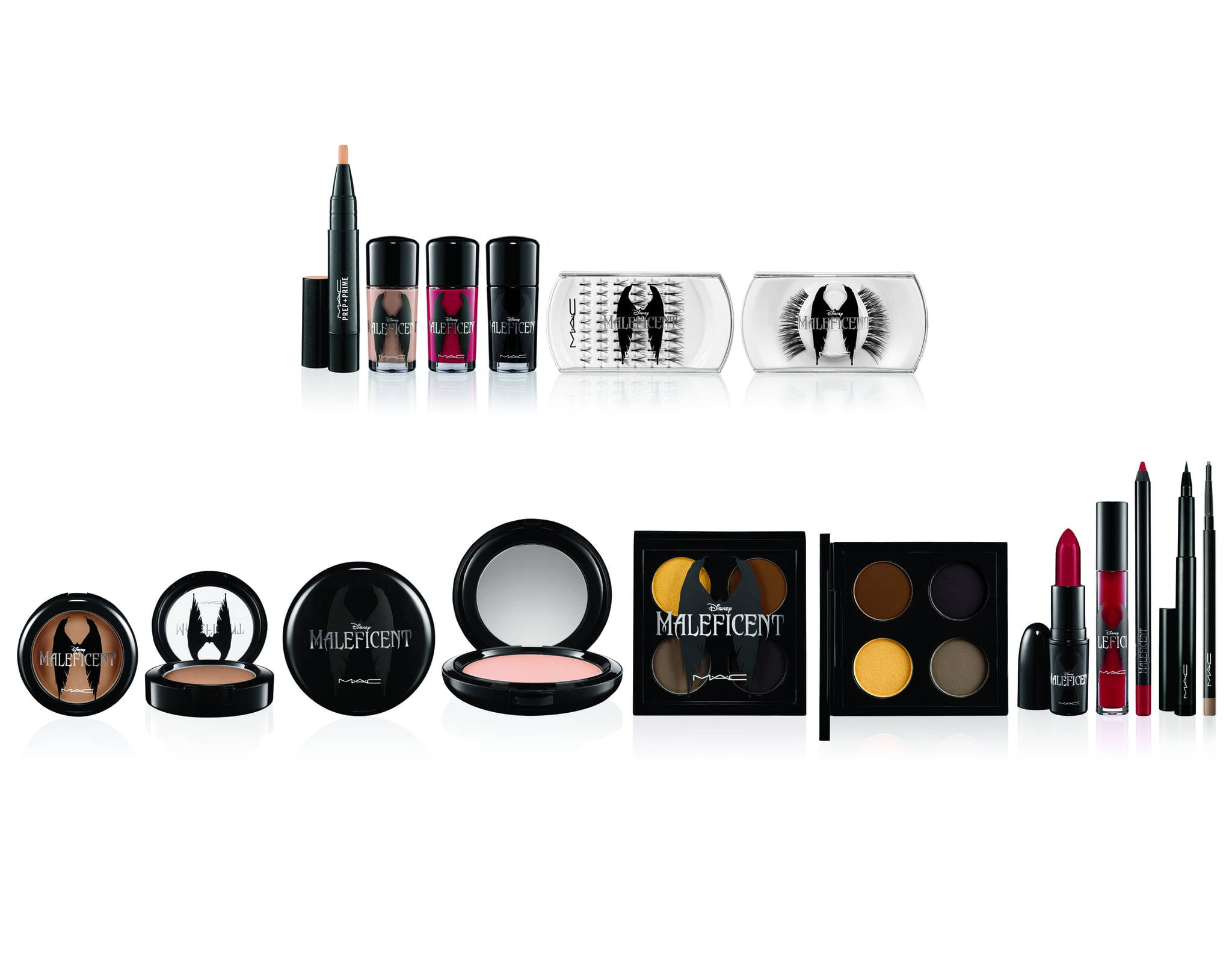Cosmetics 桌布 壁紙 — 以黑魔女為主題的MAC化妝品時尚系列，黑色包裝搭配大膽的紅色點綴。