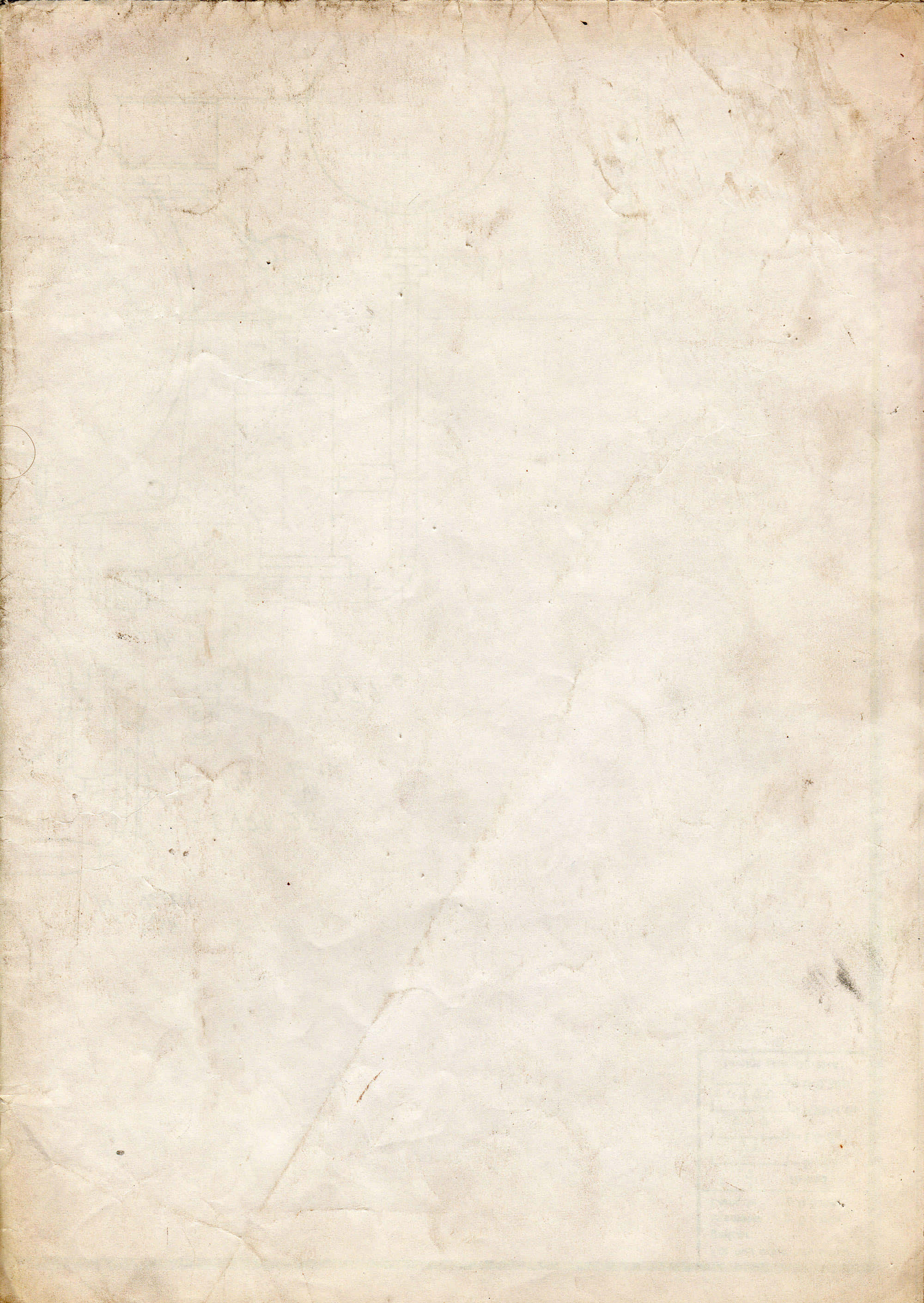 Paper Texture 桌布 壁紙 — 仿舊羊皮紙的特寫，帶有可見的摺痕、污漬和微妙的變色，呈現復古感。