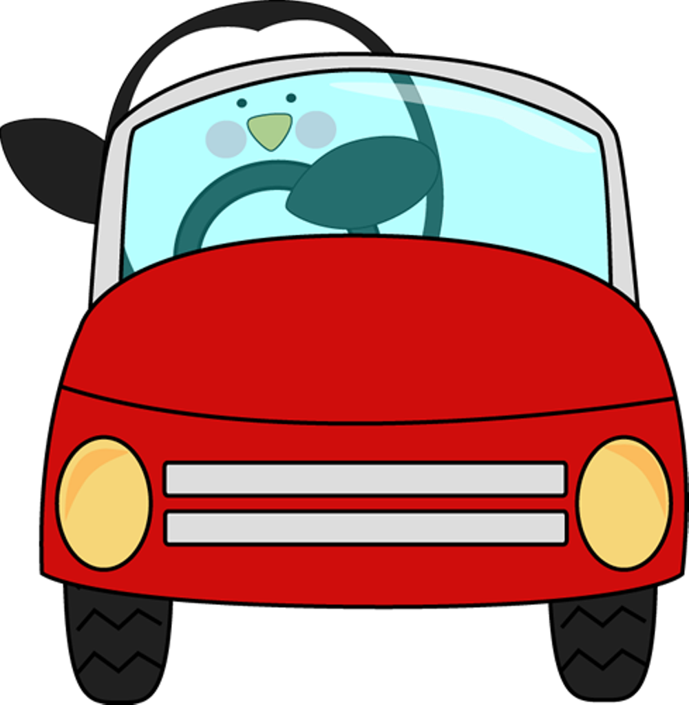 企鵝駕駛卡通車 壁紙