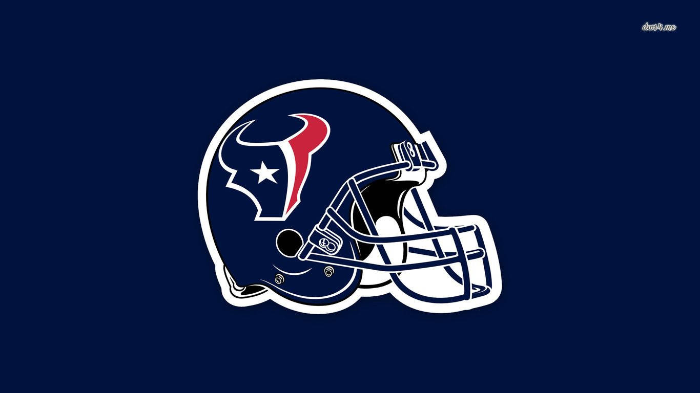 Texans 桌布 壁紙 — 休士頓德州人隊美式足球頭盔標誌，白色、紅色和藍色，純海軍藍背景。