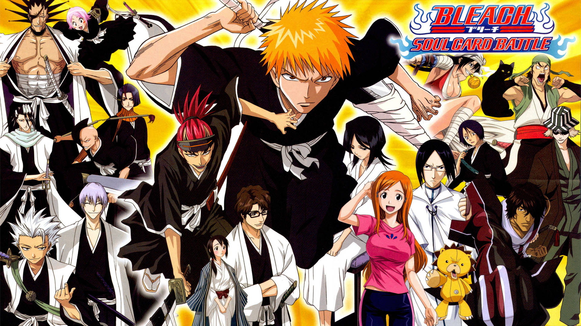 《Bleach Soul Card Battle》動漫角色以動態戰鬥姿勢呈現。