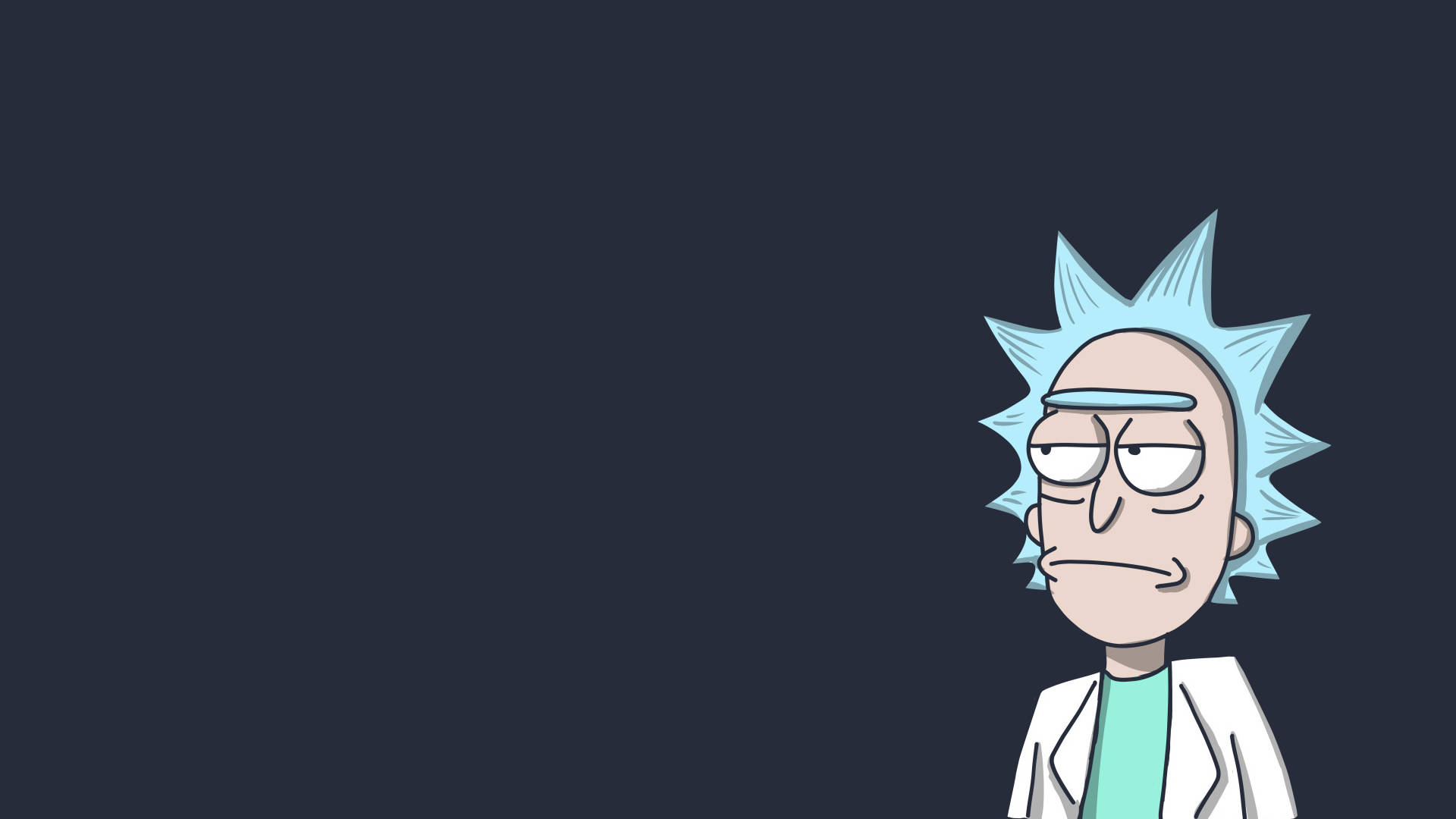 rick 桌布 壁紙 — 來自《Rick and Morty》的Rick Sanchez在黑暗背景下以疲憊的表情凝視。