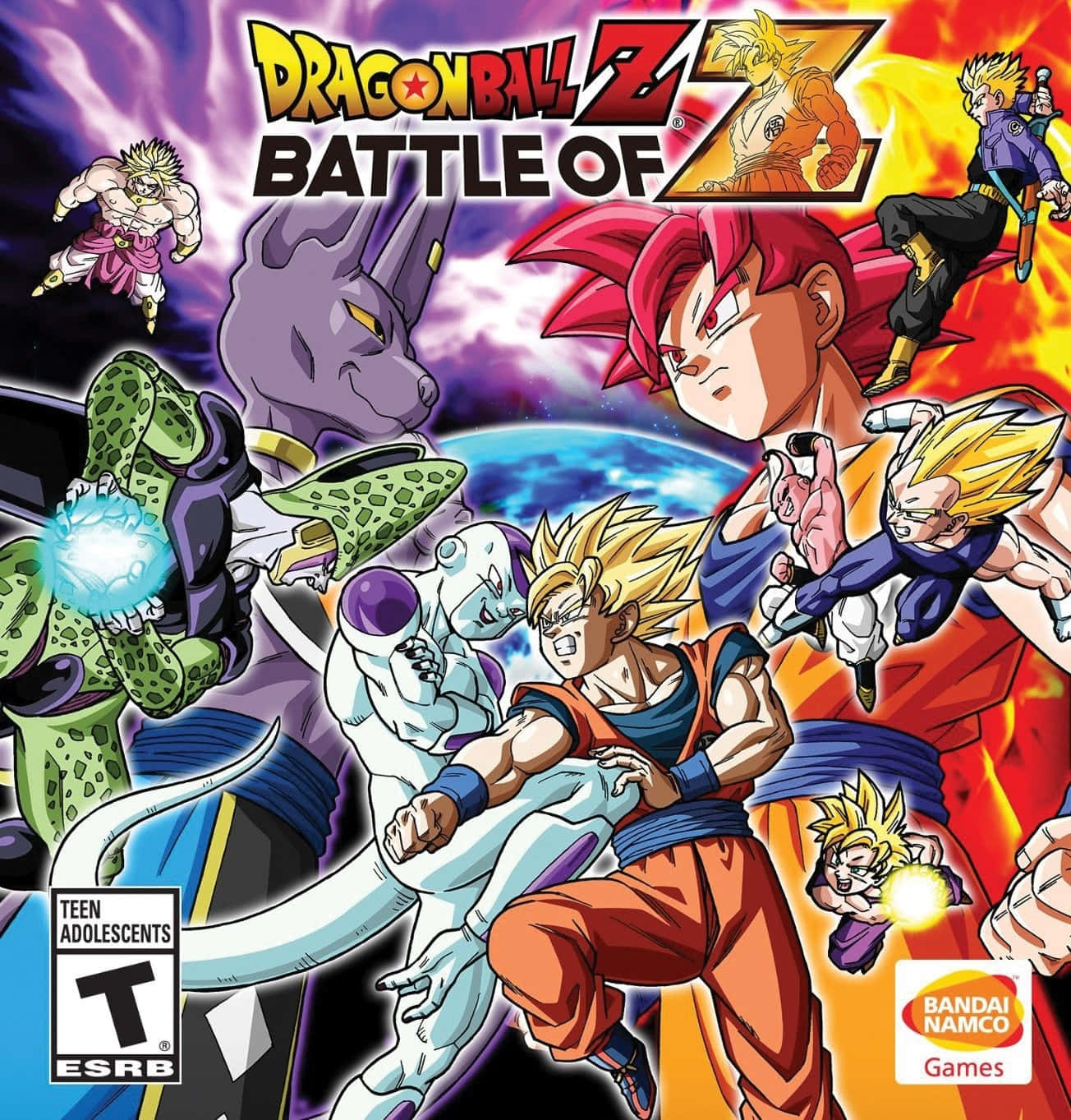 Dbz Video Games 桌布 壁紙 — 來自《七龍珠Z：Battle of Z》的動態動漫角色在紫色星雲背景下展開激烈的宇宙大戰。