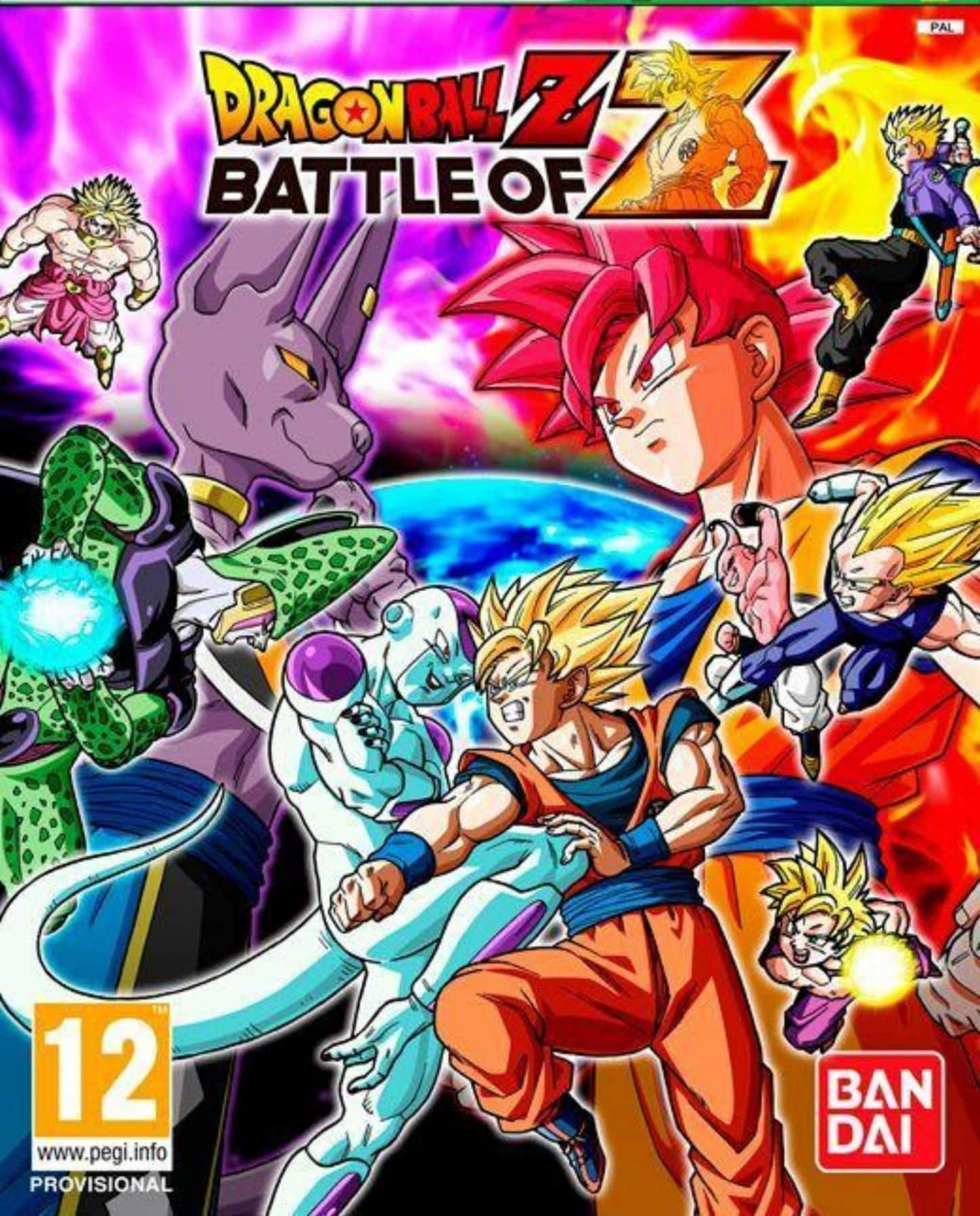 Dragon Ball Z Games 桌布 壁紙 — 來自《七龍珠Z Battle of Z》的動態動漫角色在充滿活力的能量和色彩爆炸中碰撞。