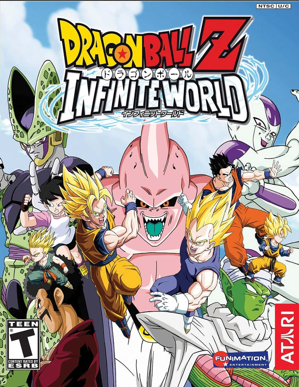 Dbz Video Games 桌布 壁紙 — 來自《七龍珠Z 無限世界》的動態動漫角色在明亮的藍天下於充滿活力的動作場景中交鋒。