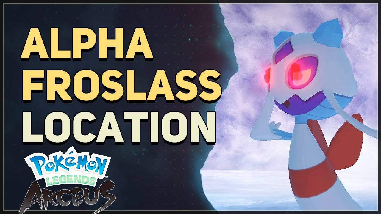 寶可夢 桌布 壁紙 — 來自《寶可夢傳說 阿爾宙斯》的Alpha 雪妖女站在雪地中，紅色的眼睛在黑暗的星空下閃閃發光。