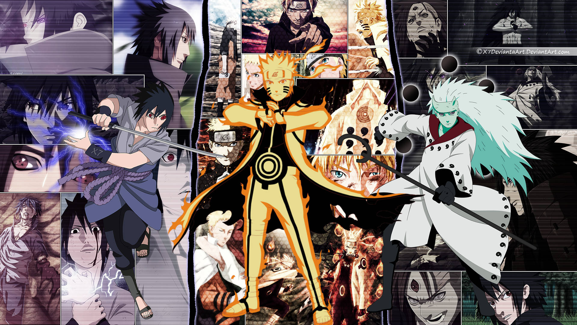 Naruto Final Form 桌布 壁紙 — 來自《火影忍者》的動態動漫角色，以充滿動作感的姿勢展現發光的查克拉和戲劇性的表情。