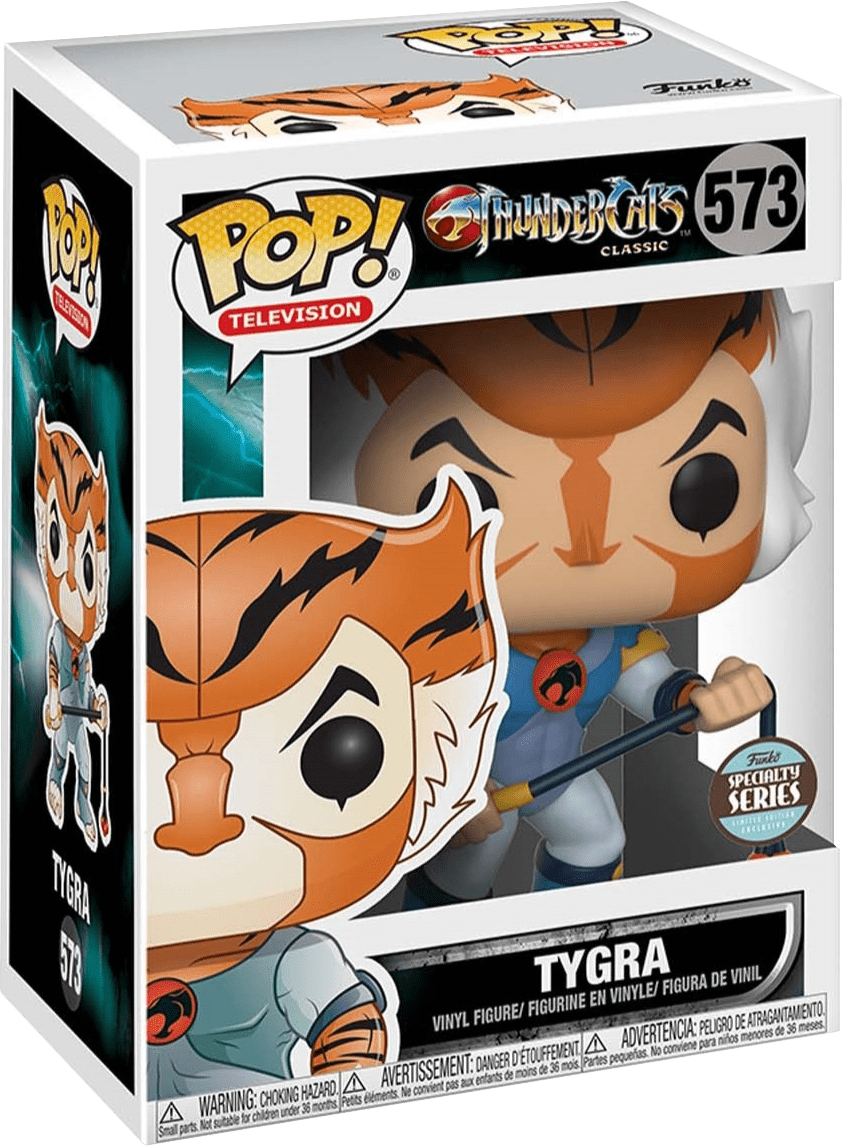 霹靂貓 桌布 壁紙 — 來自《霹靂貓》經典系列的泰格拉 Funko Pop! 乙烯基公仔，身穿標誌性的藍白服裝，手持法杖。