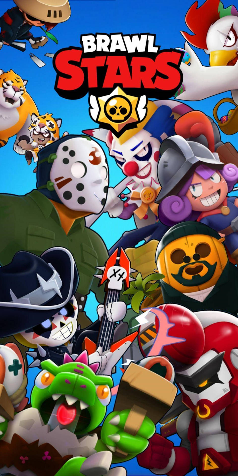 色彩繽紛的卡通風格Brawl Stars遊戲角色 — 荒野亂鬥 GIF 壁紙