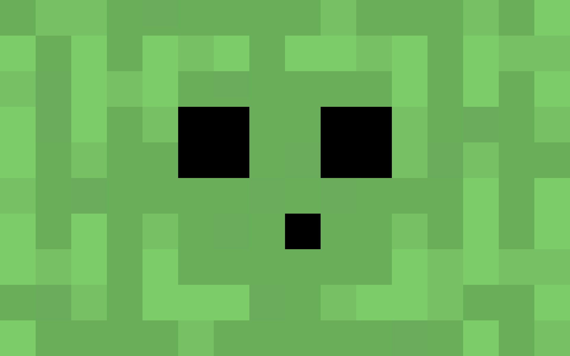 Minecraft Aesthetic 桌布 壁紙 — 來自Minecraft的像素化綠色苦力怕臉，帶有黑色眼睛和嘴巴。