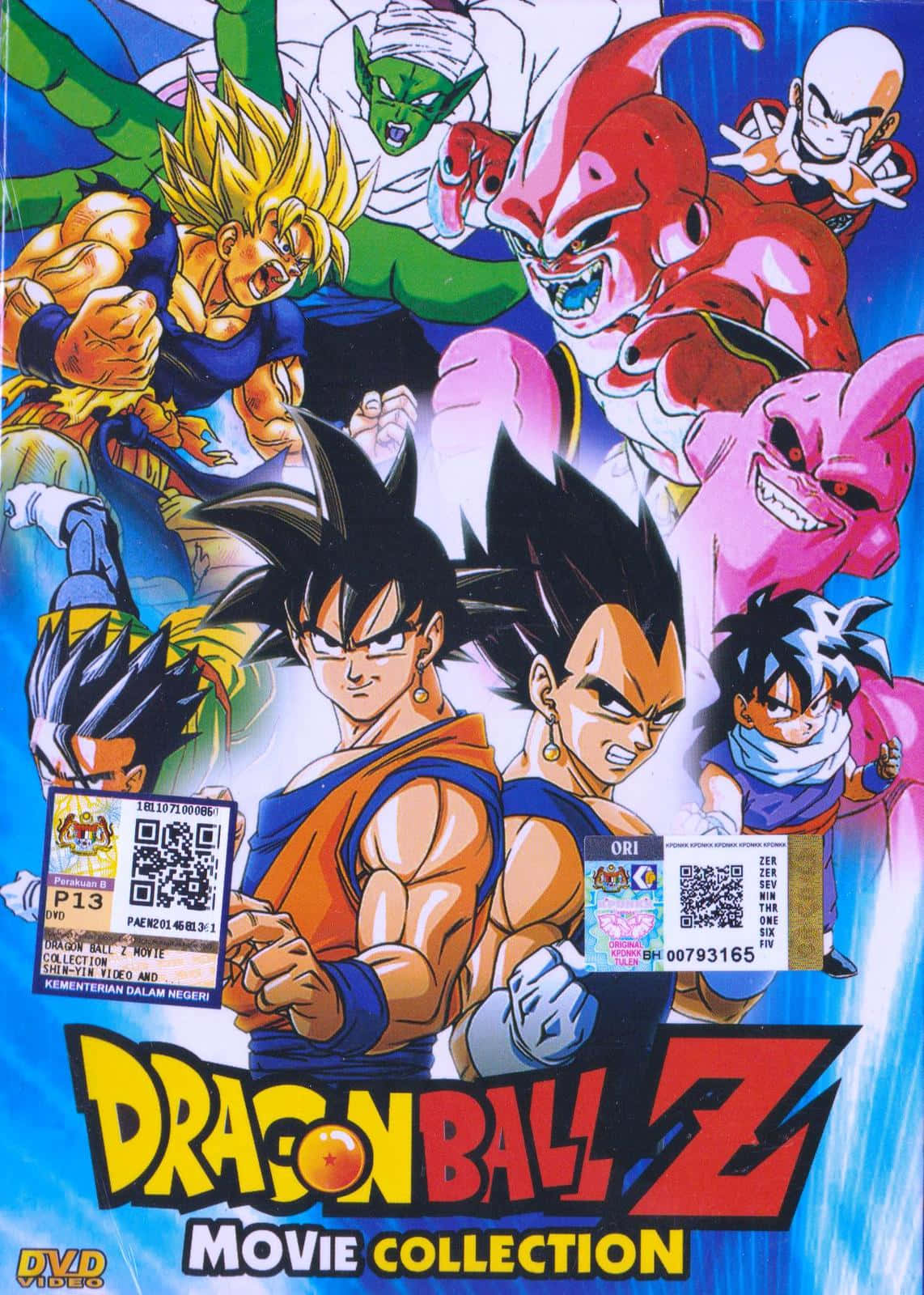 Dragon Ball Movies 桌布 壁紙 — 來自七龍珠Z的動態動漫角色在充滿活力的動作海報中碰撞，色彩大膽，表情激烈。