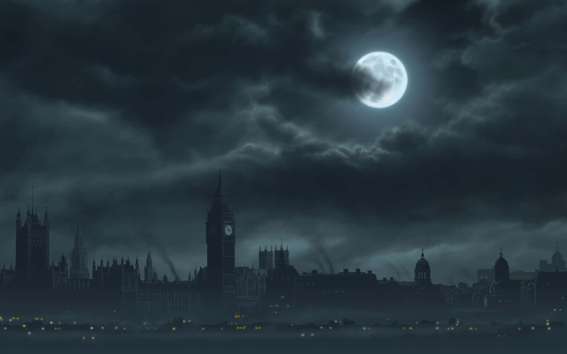 倫敦滿月夜空 壁紙