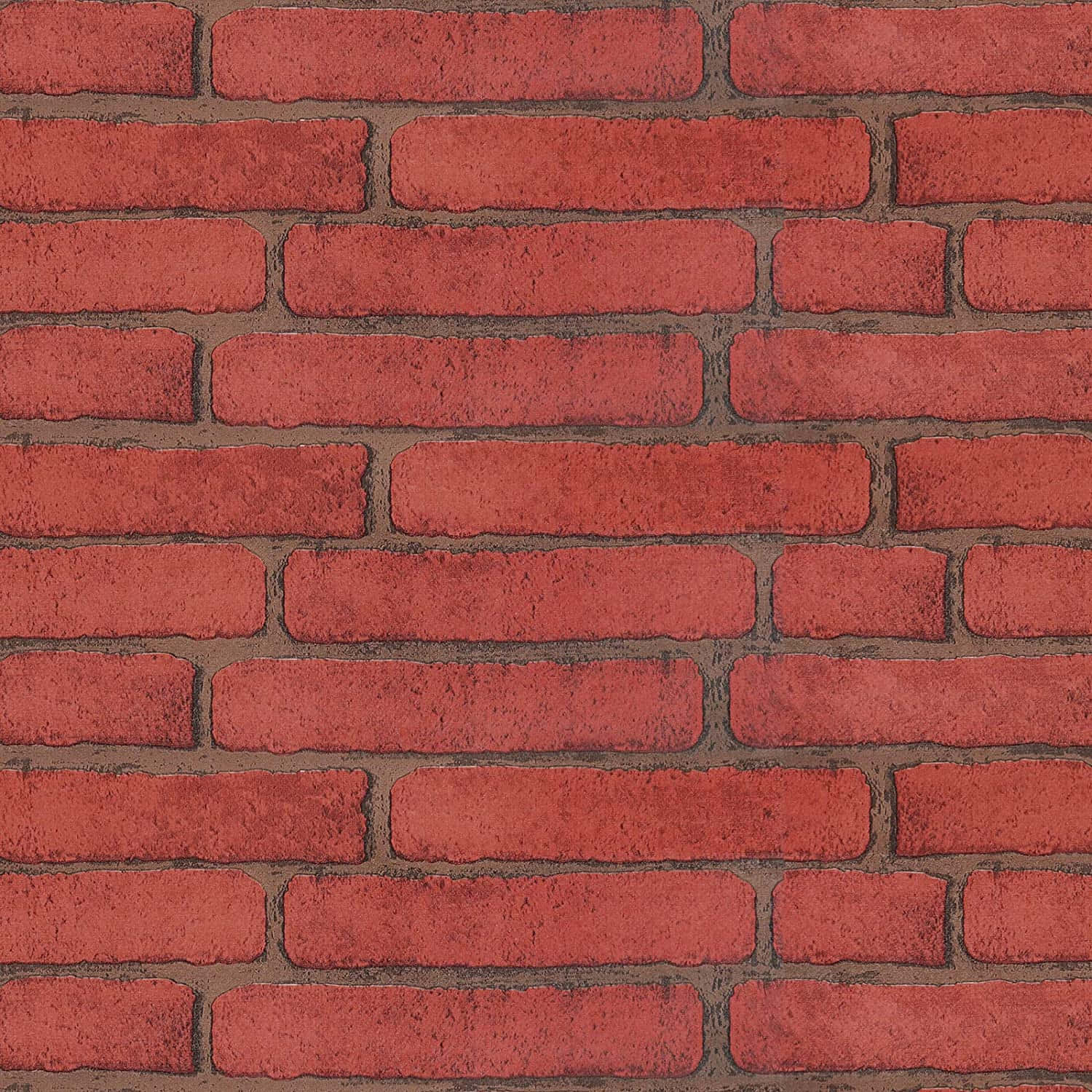 Brick 桌布 壁紙 — 傳統圖案中鋪設的紋理紅磚特寫，帶有灰色砂漿線。