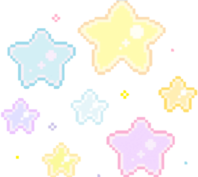 Stars 桌布 壁紙 — 像素風格的星星以柔和色調漂浮在黑色背景上，帶有細小閃光。