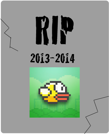 Rip 桌布 壁紙 — 像素鴨子頭像在綠色背景上，灰色裂牆上寫有「RIP 2013-2014」文字。