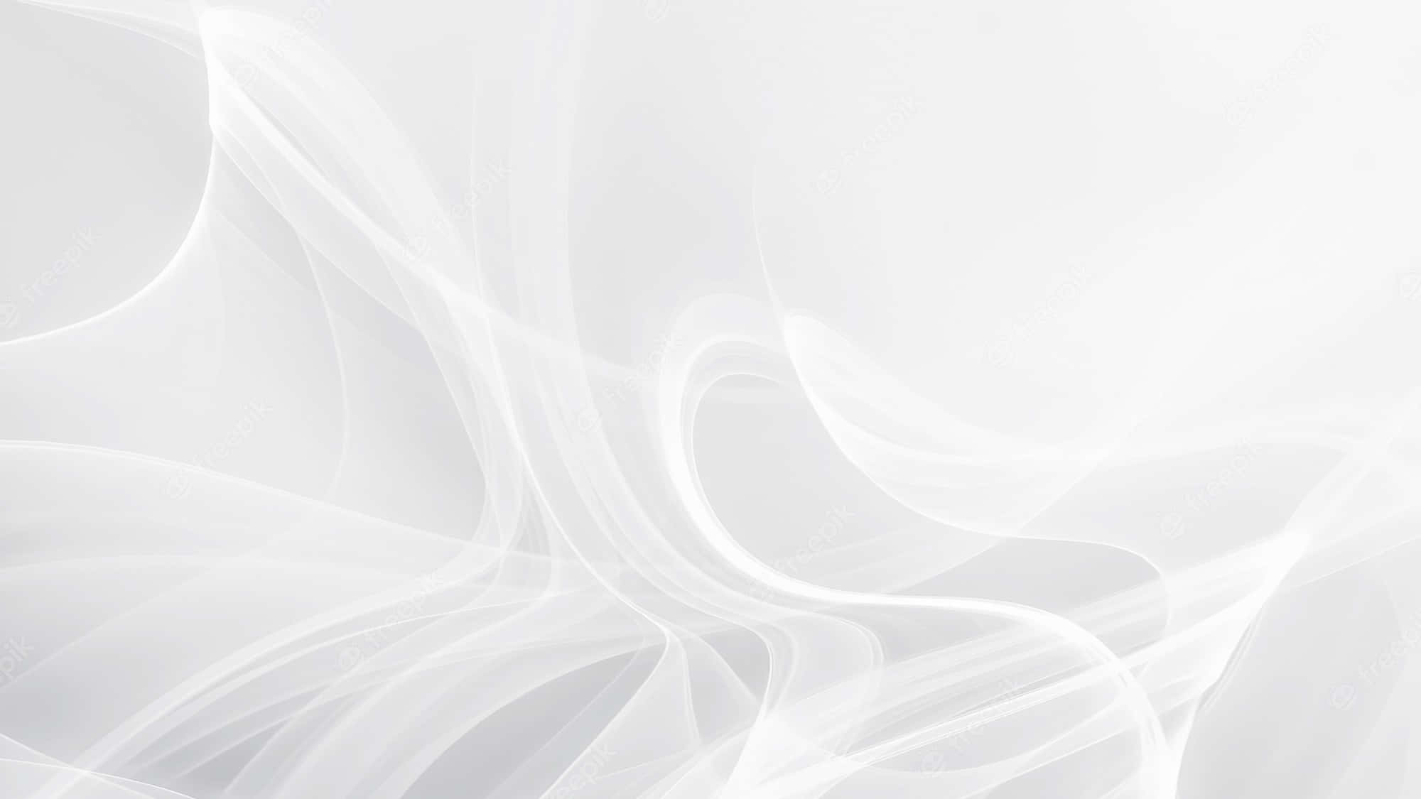 Simple White 桌布 壁紙 — 優雅流動的白色煙霧在柔和漸層背景上優美地旋轉。
