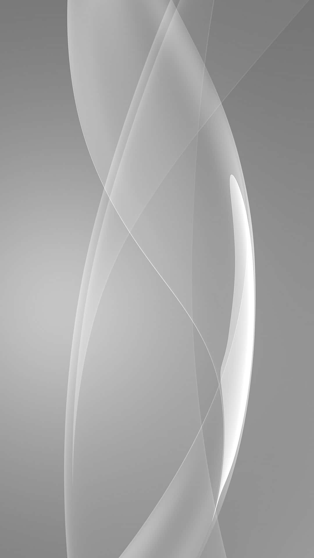 Light Gray iPhone 桌布 壁紙 — 優雅流動的白色絲帶在柔和的漸變灰色背景上優雅地扭轉。