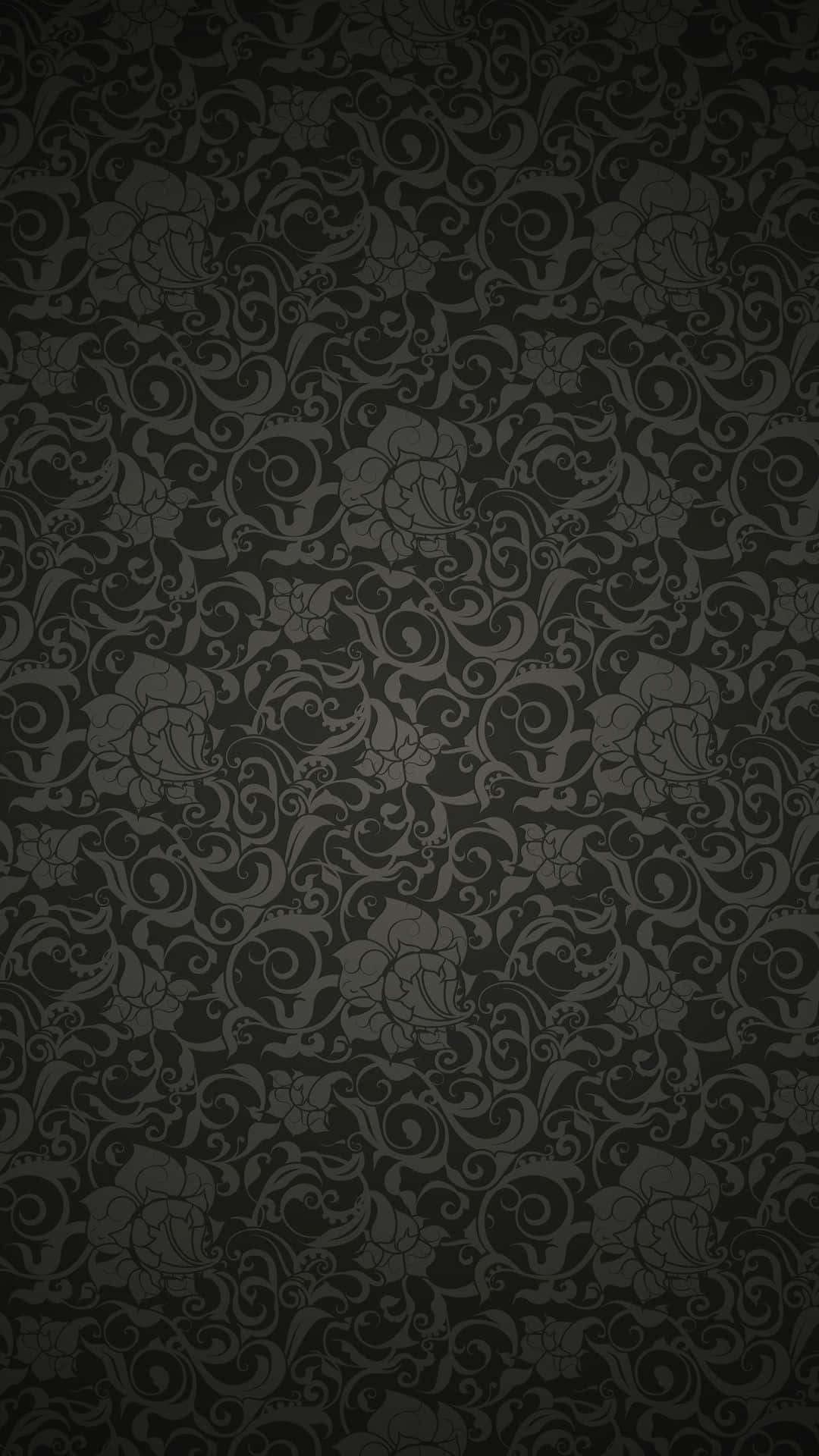 Paisley 桌布 壁紙 — 優雅深色花卉漩渦圖案壁紙，黑色背景上帶有細微灰色色調。