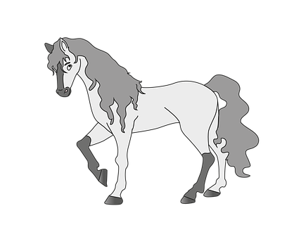 優雅灰馬插畫 壁紙