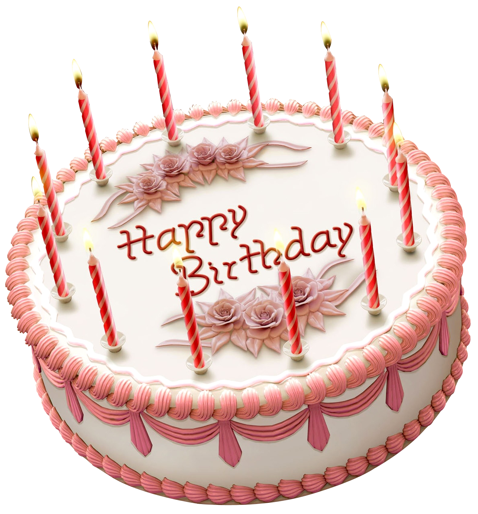 優雅生日蛋糕與蠟燭 壁紙
