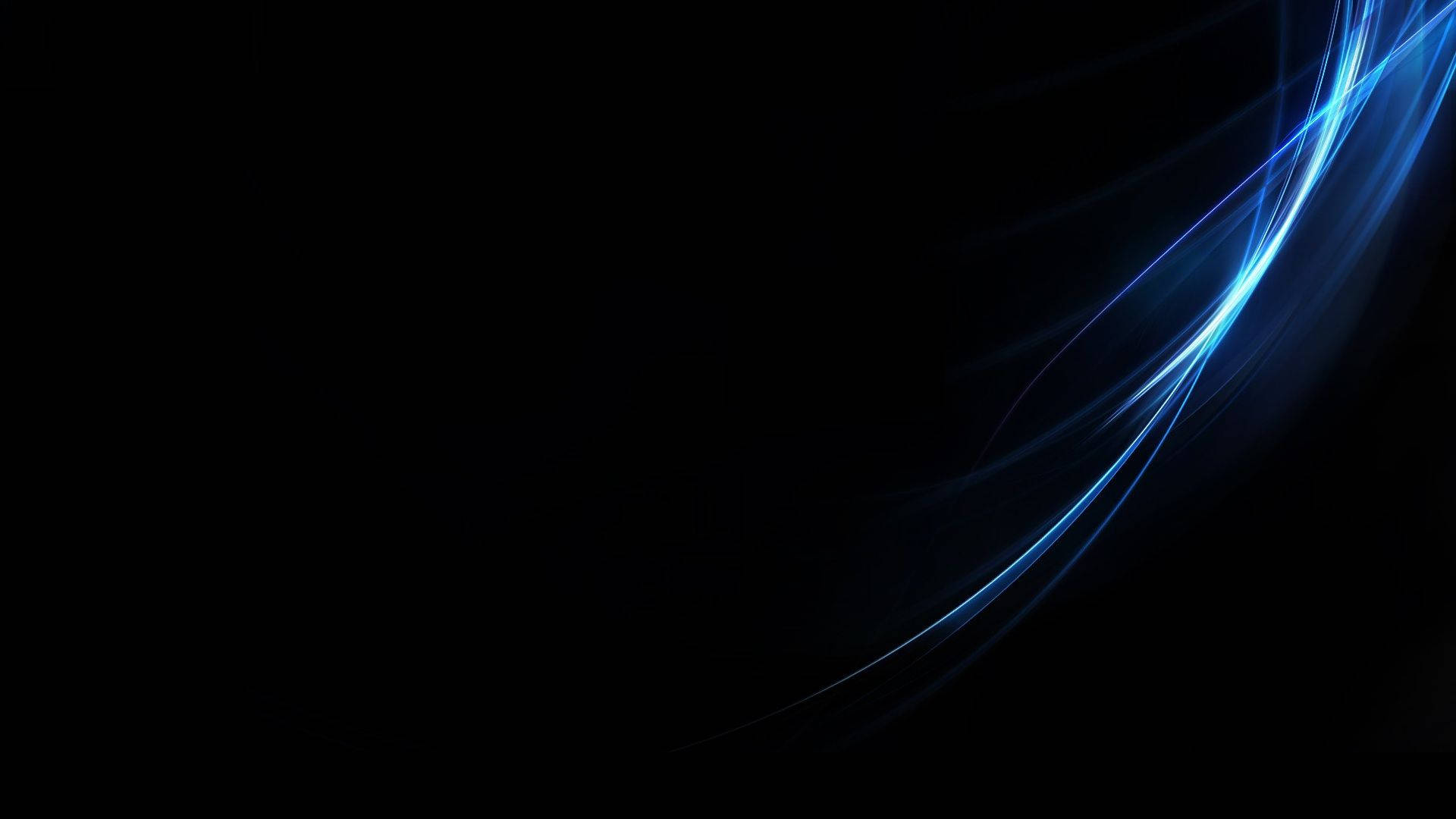 Best Dark 桌布 壁紙 — 優雅發光的藍色光條斜向流過深邃的黑色背景，營造出未來數位氛圍。