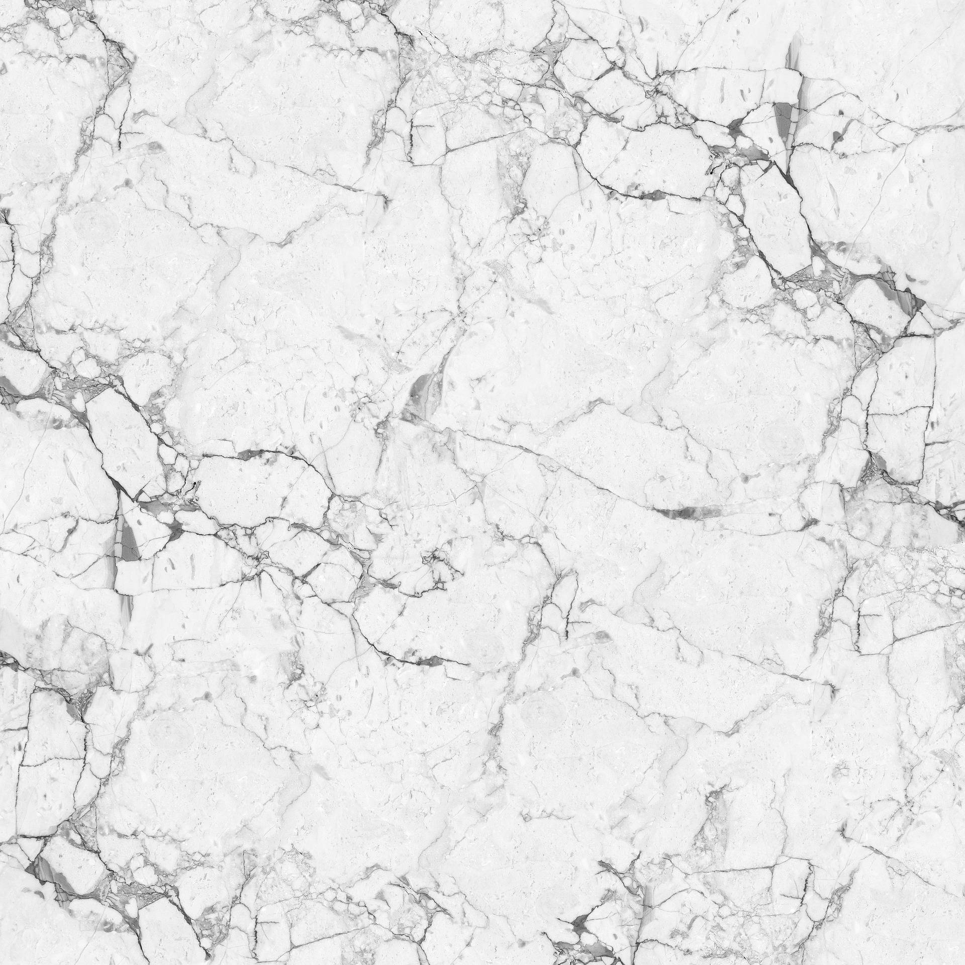 Marble Desktop 桌布 壁紙 — 優雅白色大理石的近距離特寫，帶有複雜的灰色紋理和細膩質感。