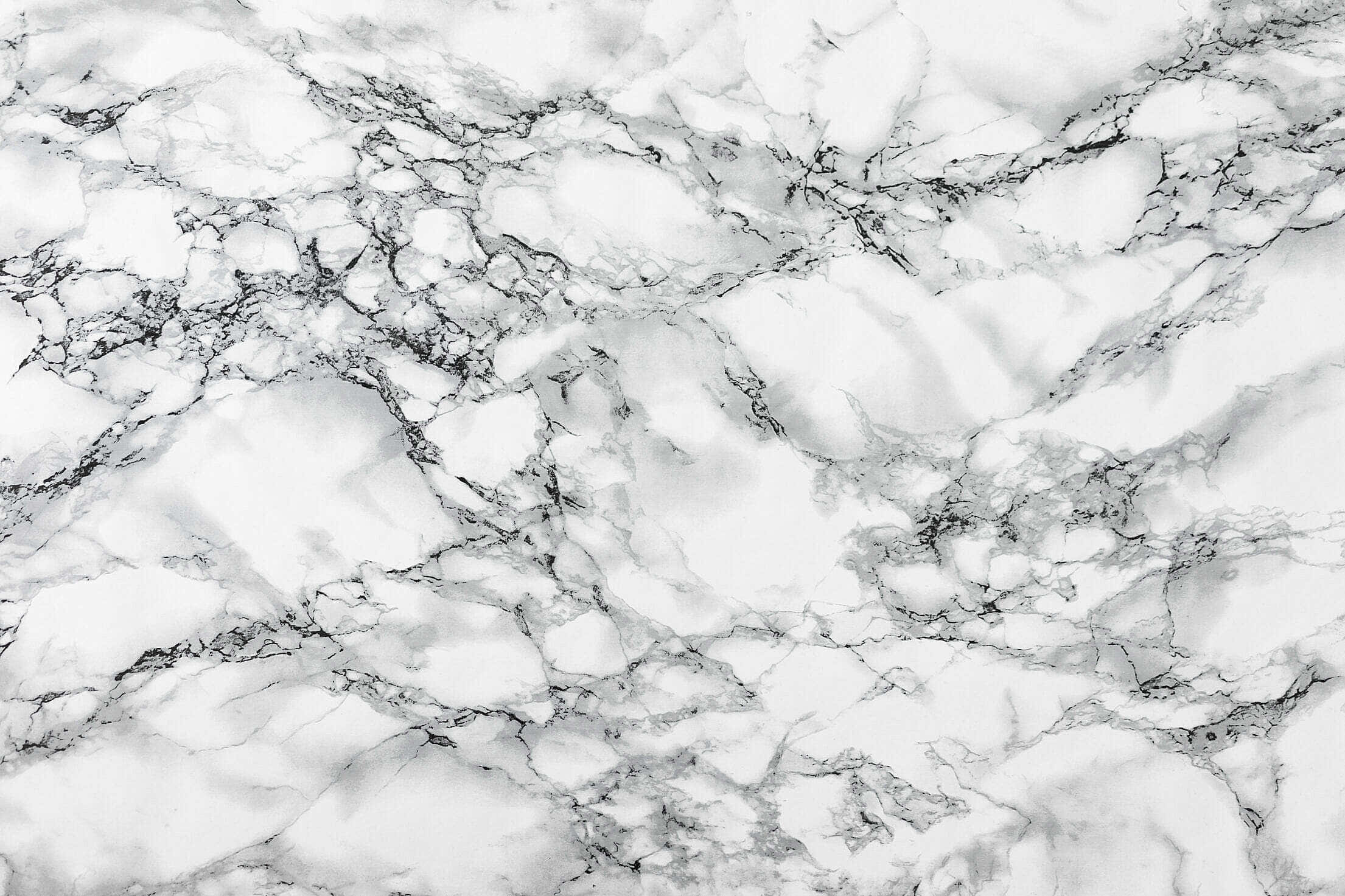 Black And White Texture 桌布 壁紙 — 優雅白色大理石的近距離特寫，帶有複雜的灰色紋理，營造出奢華的自然圖案。