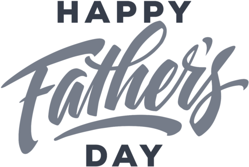 父親節 桌布 壁紙 — 優雅的灰色草書文字在純黑色背景上寫著「Happy Father's Day」。