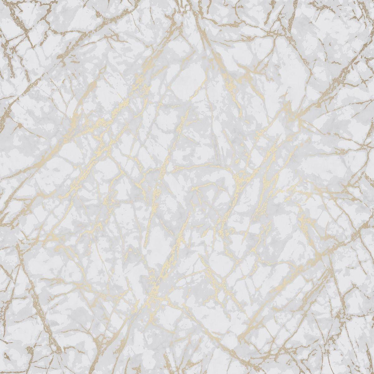 White Marble 桌布 壁紙 — 優雅的白色大理石壁紙，帶有複雜的金色紋理，營造出豪華精緻的圖案。