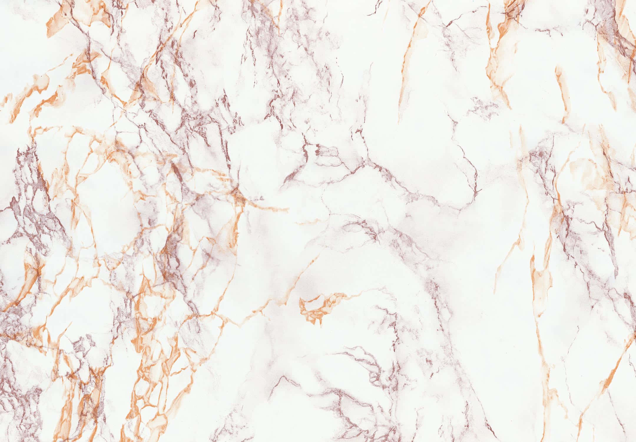 White Marble 桌布 壁紙 — 優雅的白色大理石表面，帶有流動的玫瑰金和灰色紋理，營造出奢華的自然圖案。
