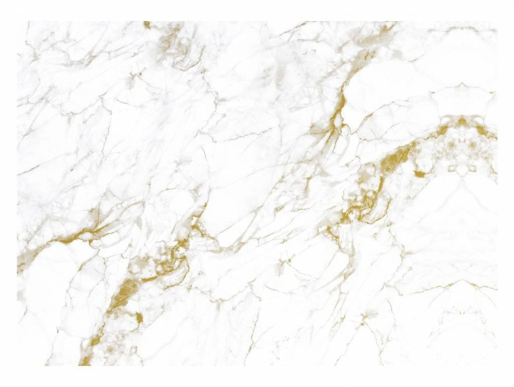 White Marble 桌布 壁紙 — 優雅的白色大理石表面，流動的金色紋理營造出奢華的自然圖案。