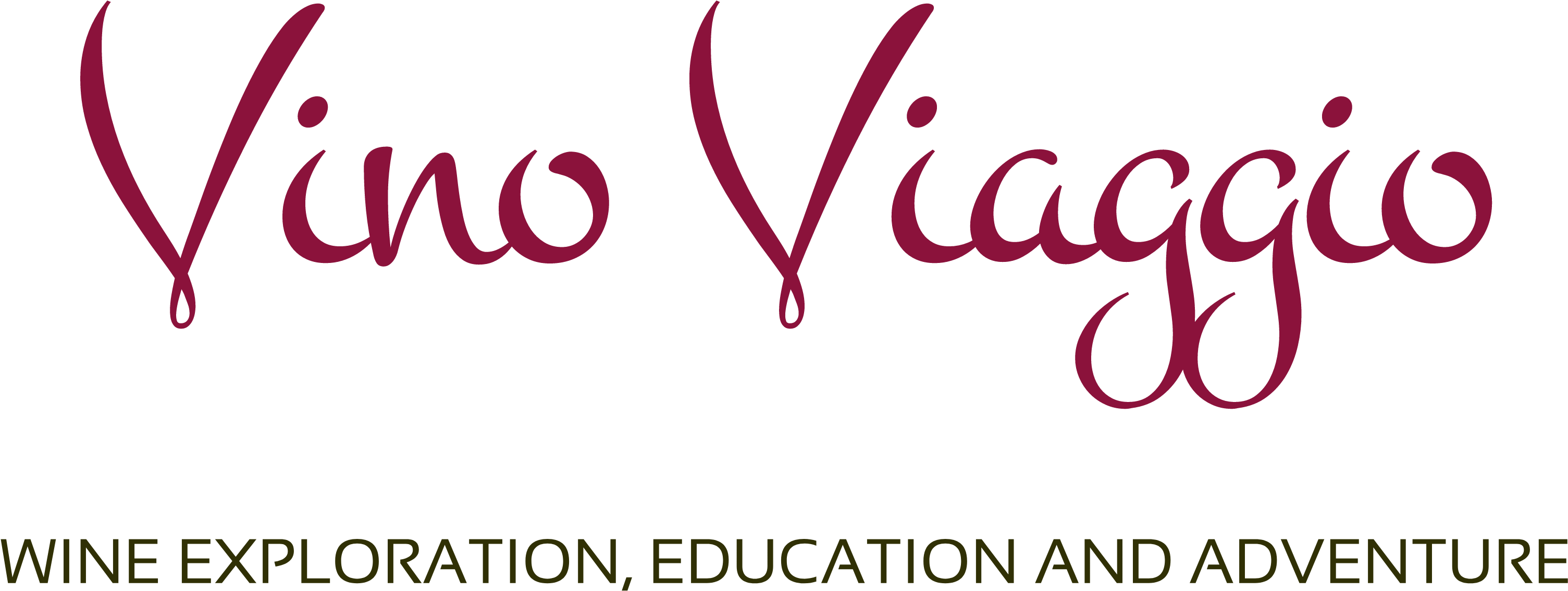 紫羅蘭 桌布 壁紙 — 優雅的酒紅色草書文字「Vino Viaggio」，帶有酒滴點綴，黑色背景，下方金色標語。