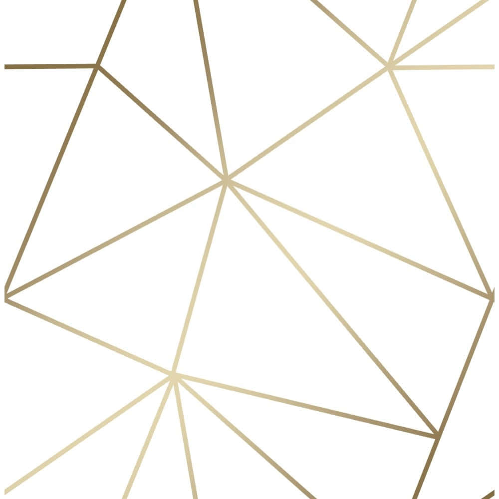 White And Gold 桌布 壁紙 — 優雅的金色幾何線條在潔淨的白色背景上形成抽象的三角形圖案。