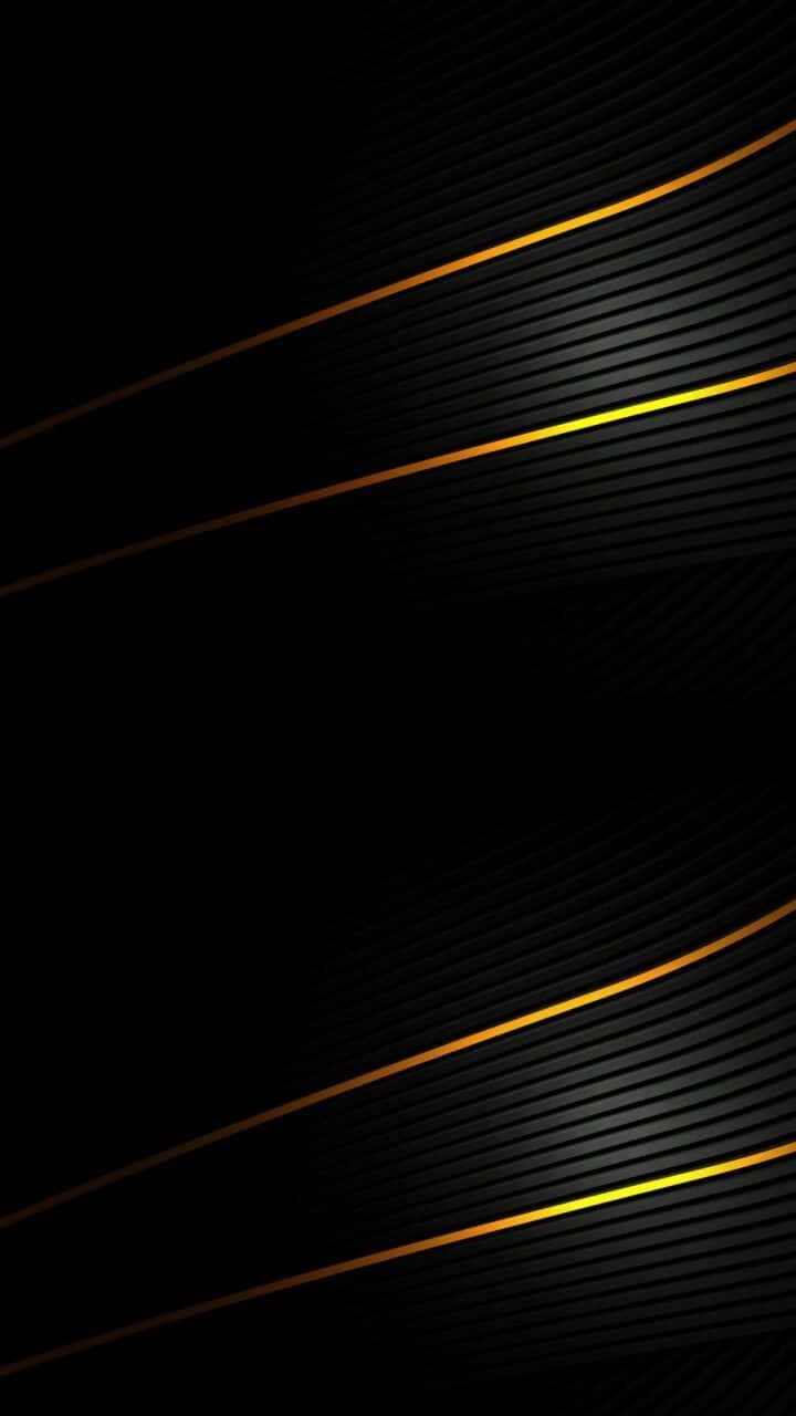Elegant Black And Gold 桌布 壁紙 — 優雅的金色發光線條在深黑色紋理背景上優美地彎曲。