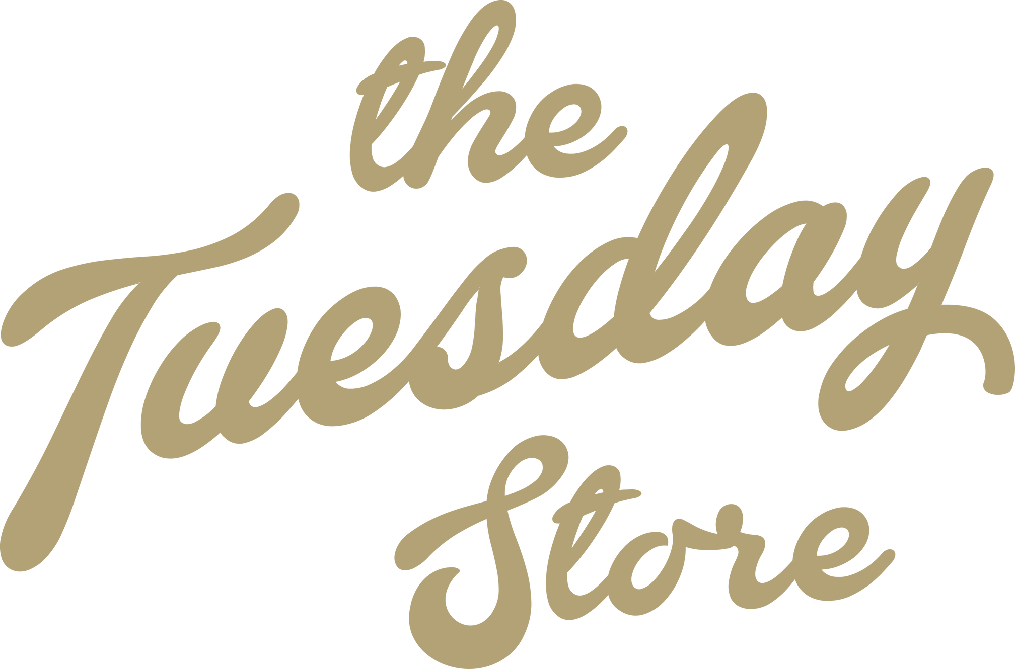 標誌 桌布 壁紙 — 優雅的金色草書文字在純黑色背景上顯示「the Tuesday Store」。