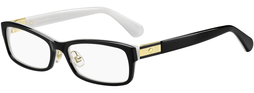 Eyeglasses 桌布 壁紙 — 優雅的黑白眼鏡，帶有金色點綴和透明鏡片，展示在純白色背景上。