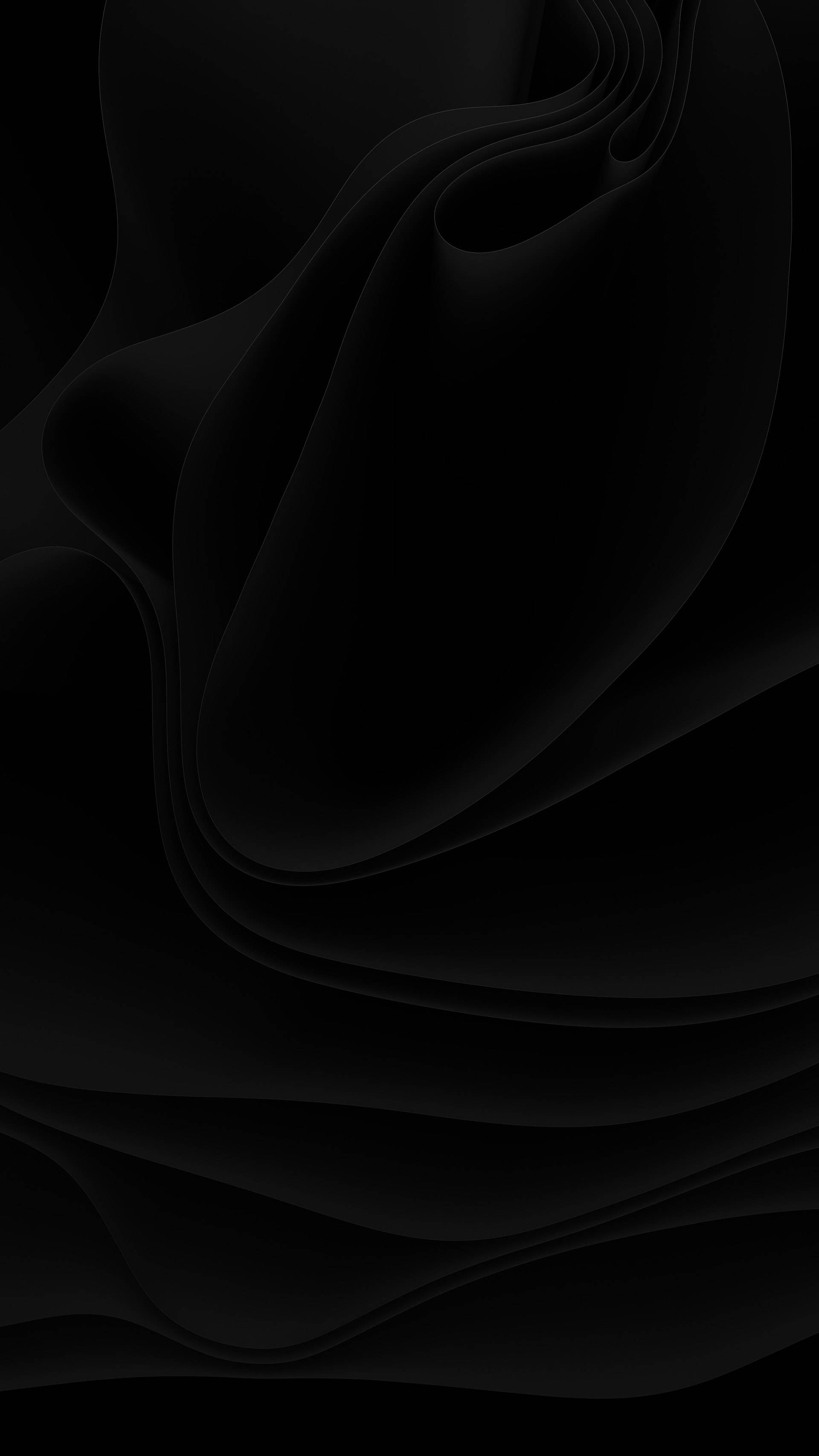 black aesthetic tumblr iPhone 桌布 壁紙 — 優雅的黑色布料褶皺在極簡抽象構圖中營造出柔和起伏的陰影和細膩的高光。