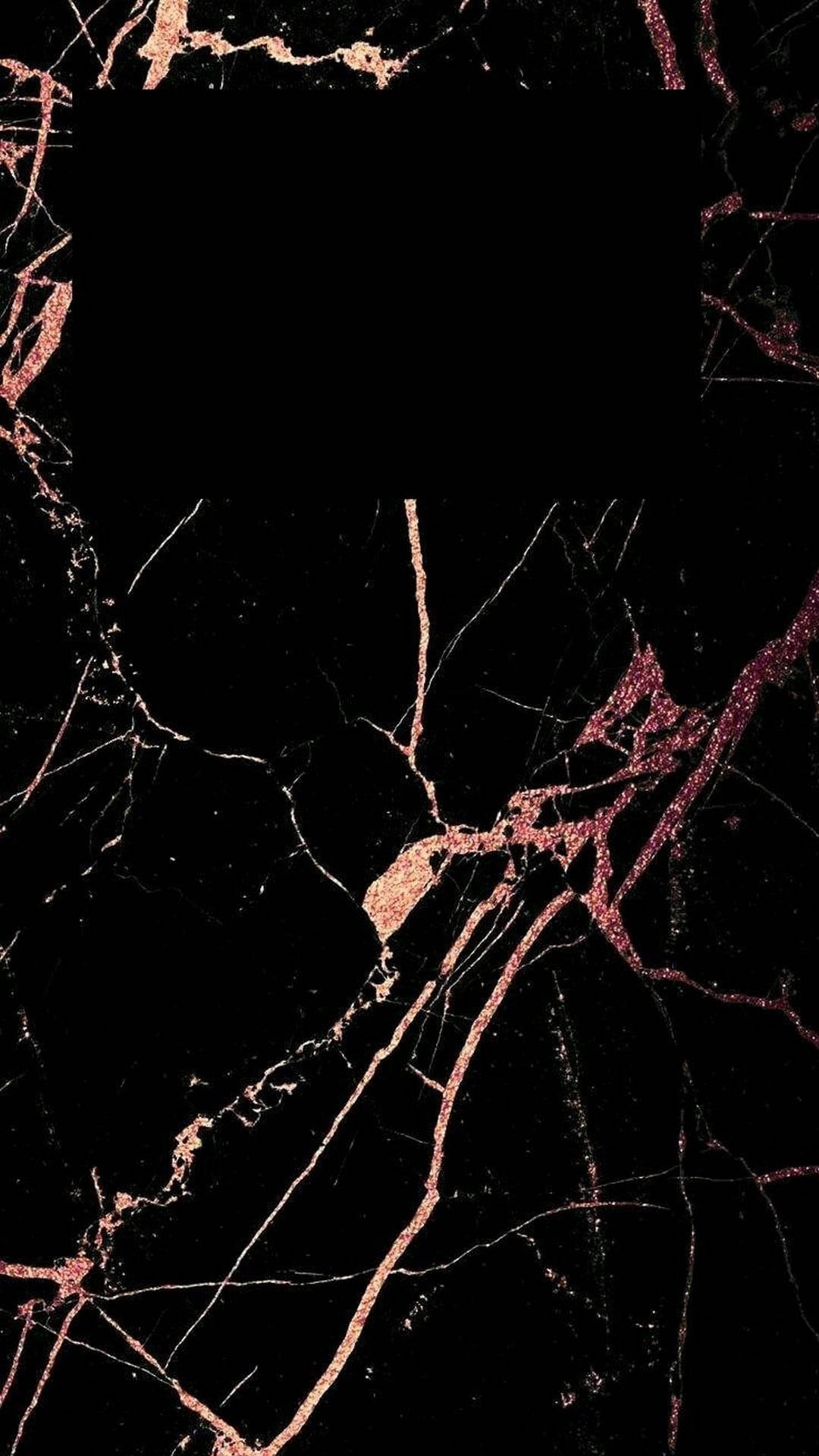 Rose Gold Aesthetic 桌布 壁紙 — 優雅黑色大理石帶閃爍玫瑰金紋理，形成奢華抽象圖案。