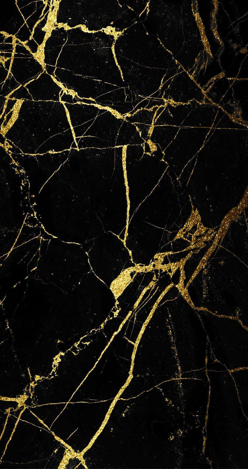 Elegant Black And Gold 桌布 壁紙 — 優雅黑色大理石表面飾有複雜金色紋理，如光線脈絡般閃耀。
