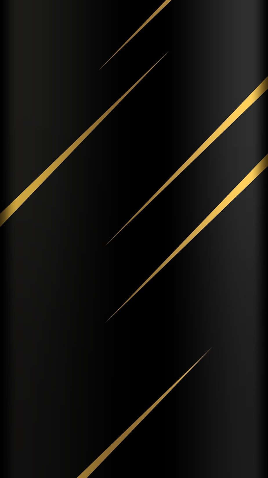 Elegant Black And Gold 桌布 壁紙 — 優雅黑色背景搭配對角金色線條，營造奢華現代抽象圖案。