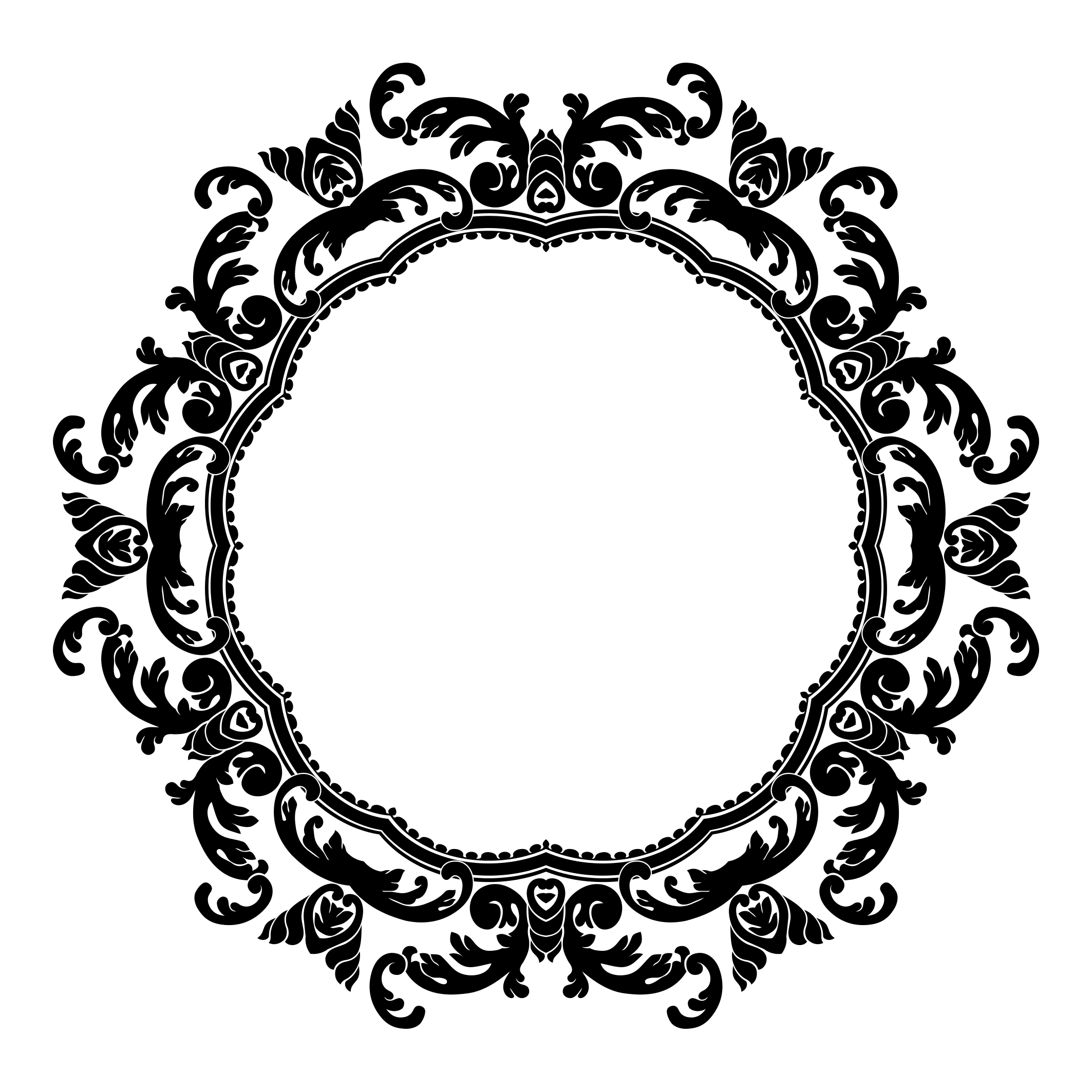 優雅黑色花卉邊框設計 壁紙