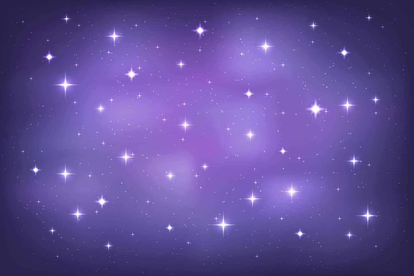 Starry Sky 桌布 壁紙 — 充滿各種大小和亮度閃爍白色星星的鮮豔紫色夜空。