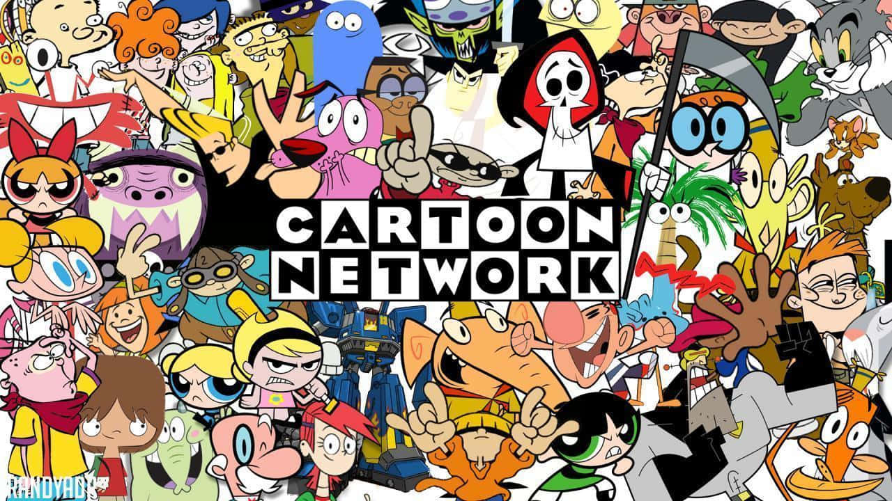 All Cartoon Characters 桌布 壁紙 — 充滿活力和色彩繽紛表情的標誌性卡通頻道角色拼貼畫。