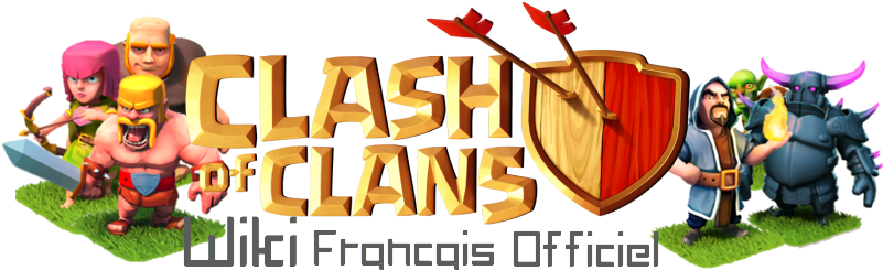手機 桌布 壁紙 — 充滿活力的Clash of Clans標誌，卡通風格的戰士和怪物站在草地上，手持盾牌和箭。