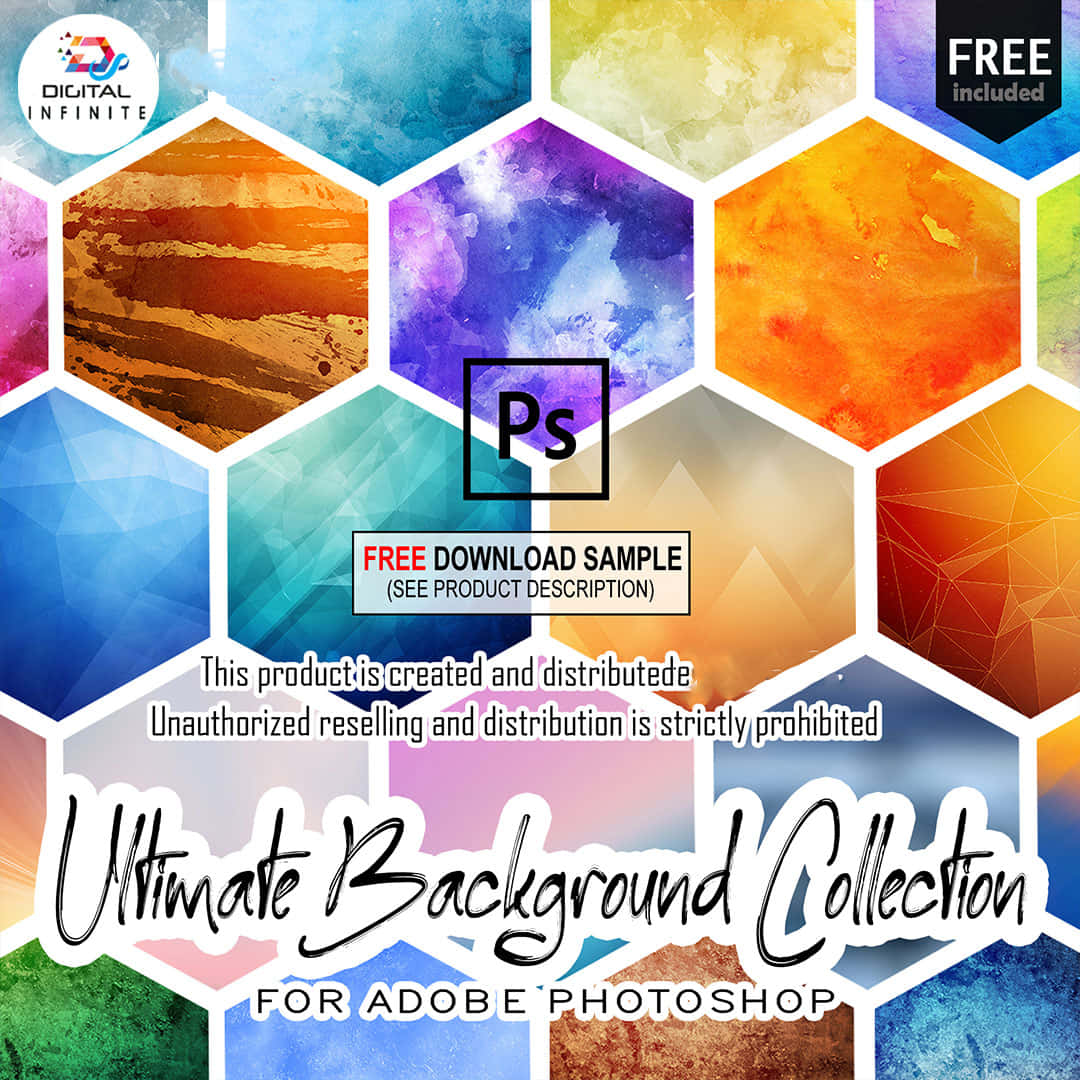 photoshop 桌布 壁紙 — 充滿活力的六角形瓷磚在 Adobe Photoshop 的數位壁紙系列中展示了多樣的抽象紋理和色彩。
