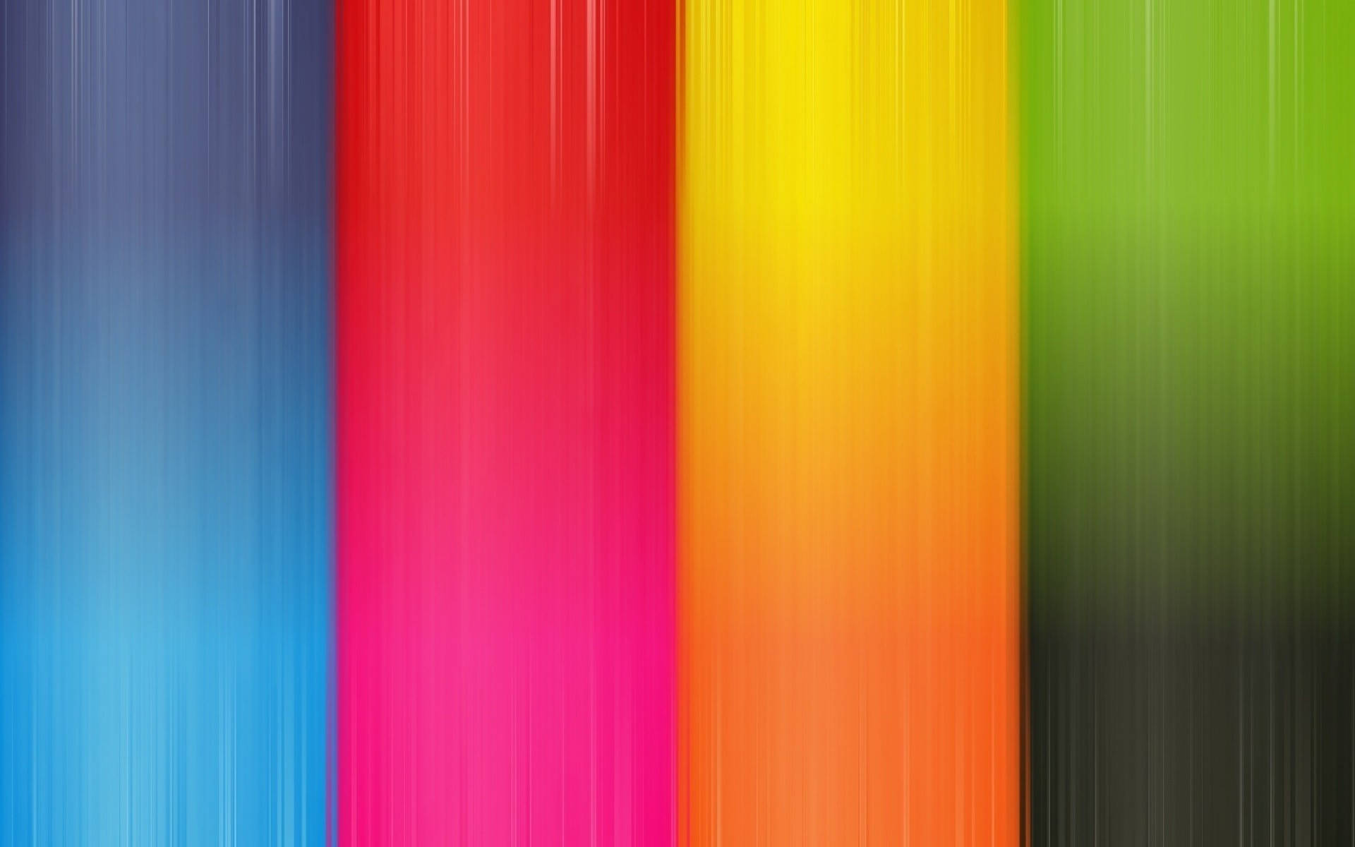 Stripes 桌布 壁紙 — 充滿活力的垂直彩色條紋從藍色過渡到紅色、黃色再到綠色，呈現動態抽象模糊效果。