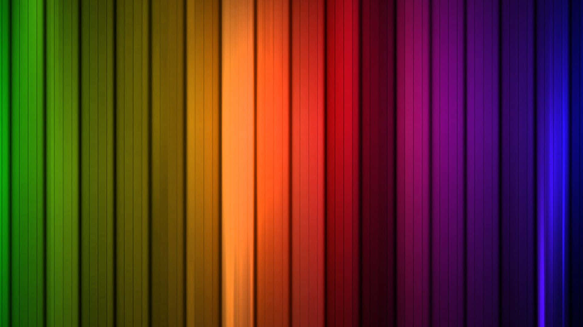 Rainbow Colours 桌布 壁紙 — 充滿活力的垂直彩虹條紋從綠色平滑過渡到藍色，帶有柔和漸變和細微陰影。