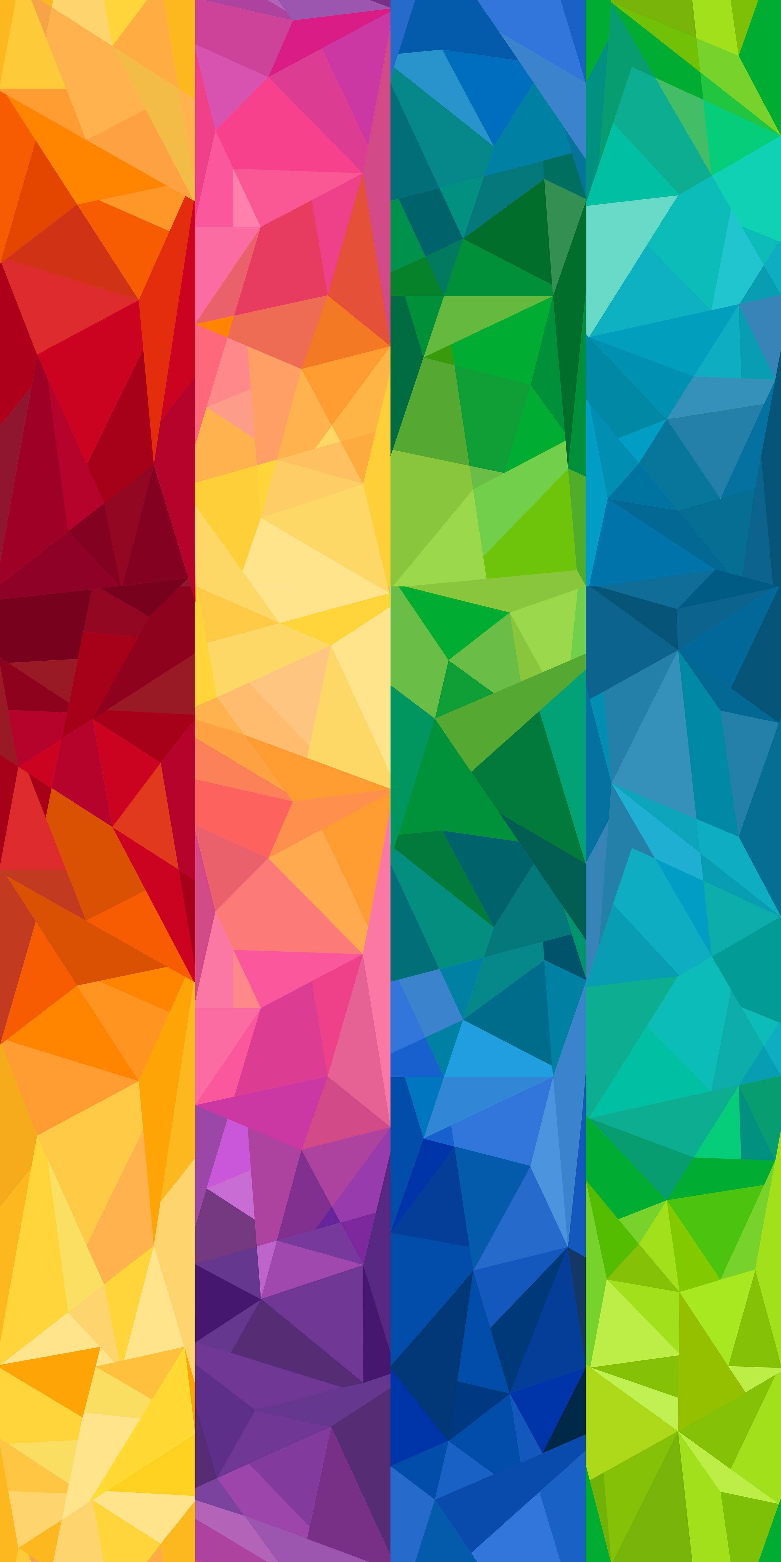 colors 桌布 壁紙 — 充滿活力的垂直條紋由色彩繽紛的幾何三角形組成，形成大膽的抽象圖案。